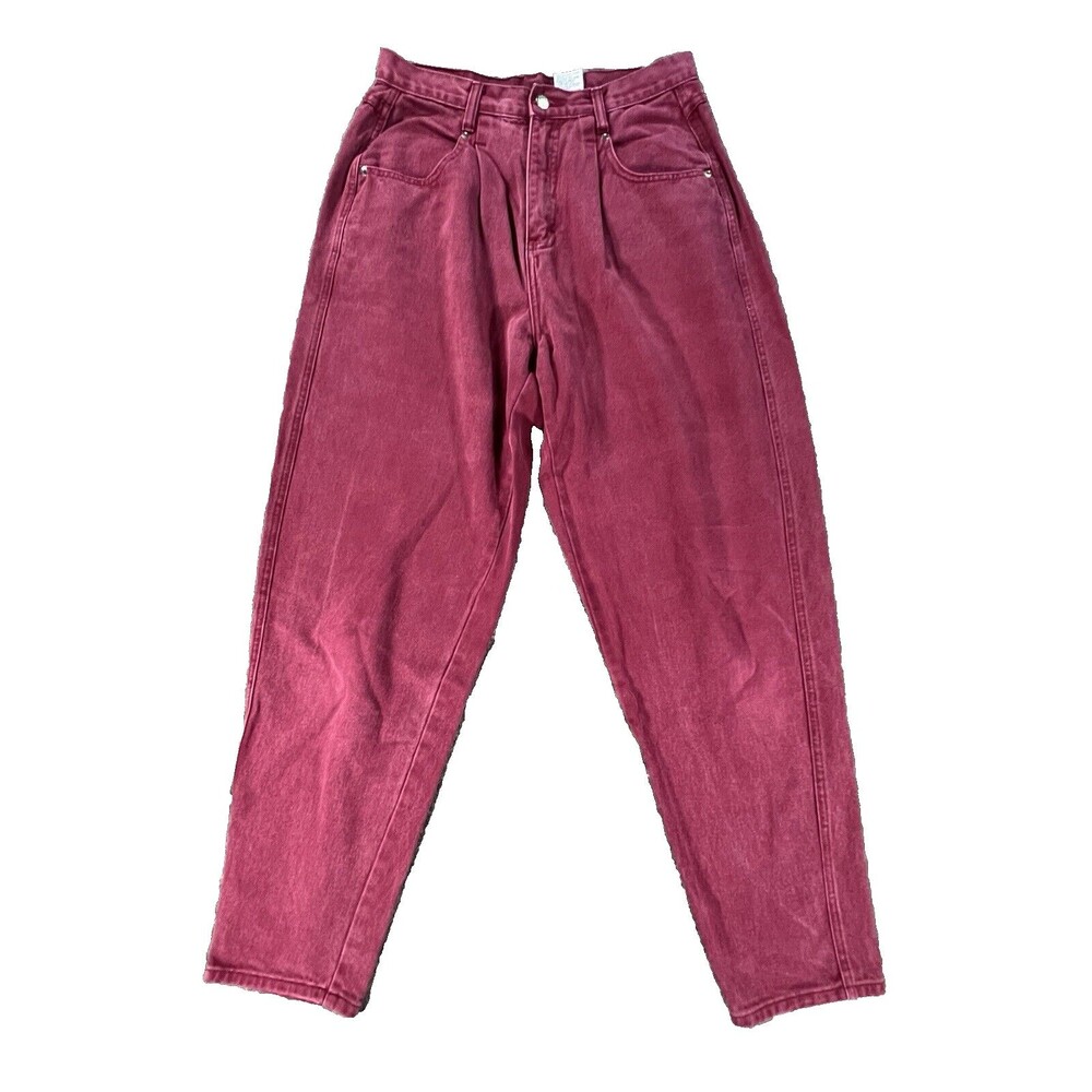 Brittania Women’s Vintage High Waist Tapered Burgundy/Red Jeans 12x30 Hong Kong